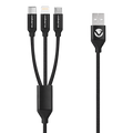 Volkano Weave Series 3-in-1 Charge Cable 1m